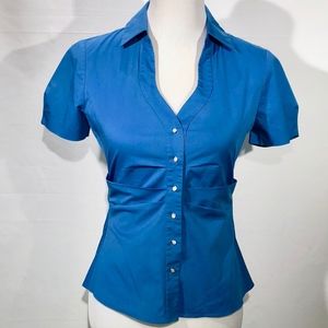 Elie Tahari Short Sleeve Button-Down Top (XS)